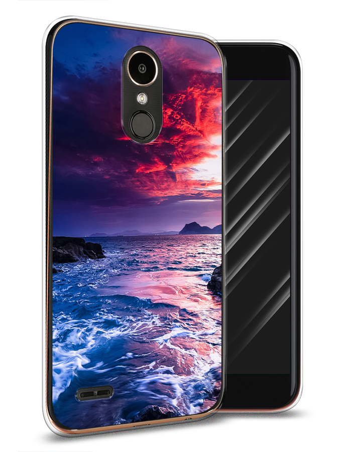 

Чехол Awog на LG K10 2017 "Волны 1", Розовый;синий, 81350-4