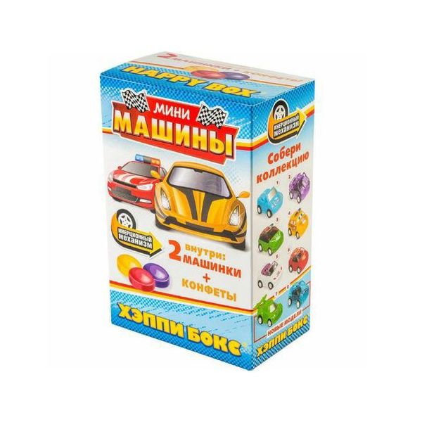 

Конфеты Сладкая Сказка Happy Box мини машины 18 г