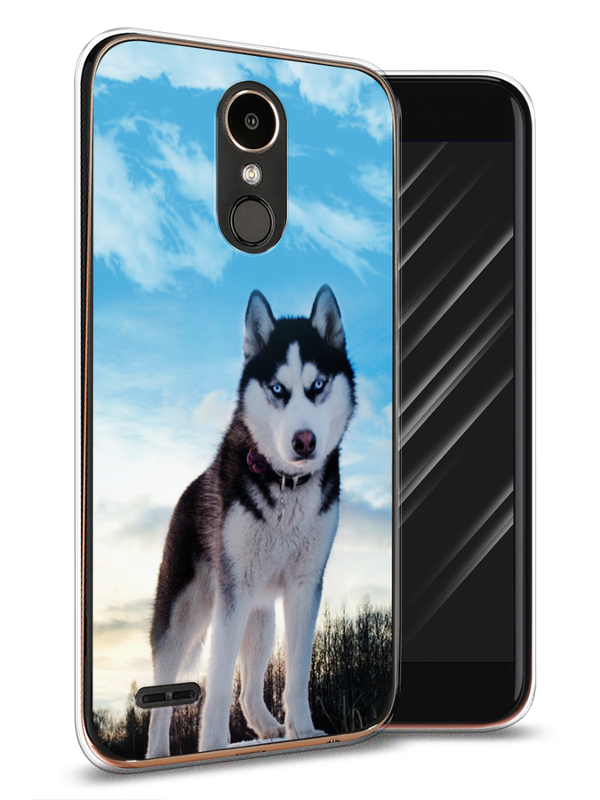 

Чехол Awog на LG K10 2017 "Хаски 3", Белый;черный;голубой, 81350-2