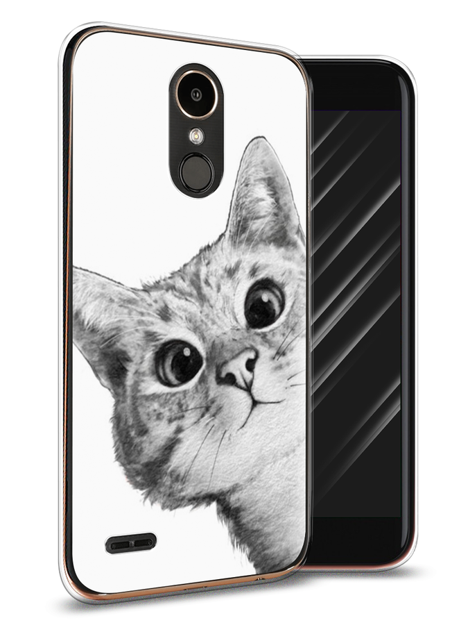 

Чехол Awog на LG K10 2017 "Кот рисунок черно-белый", Черный, 81350-1