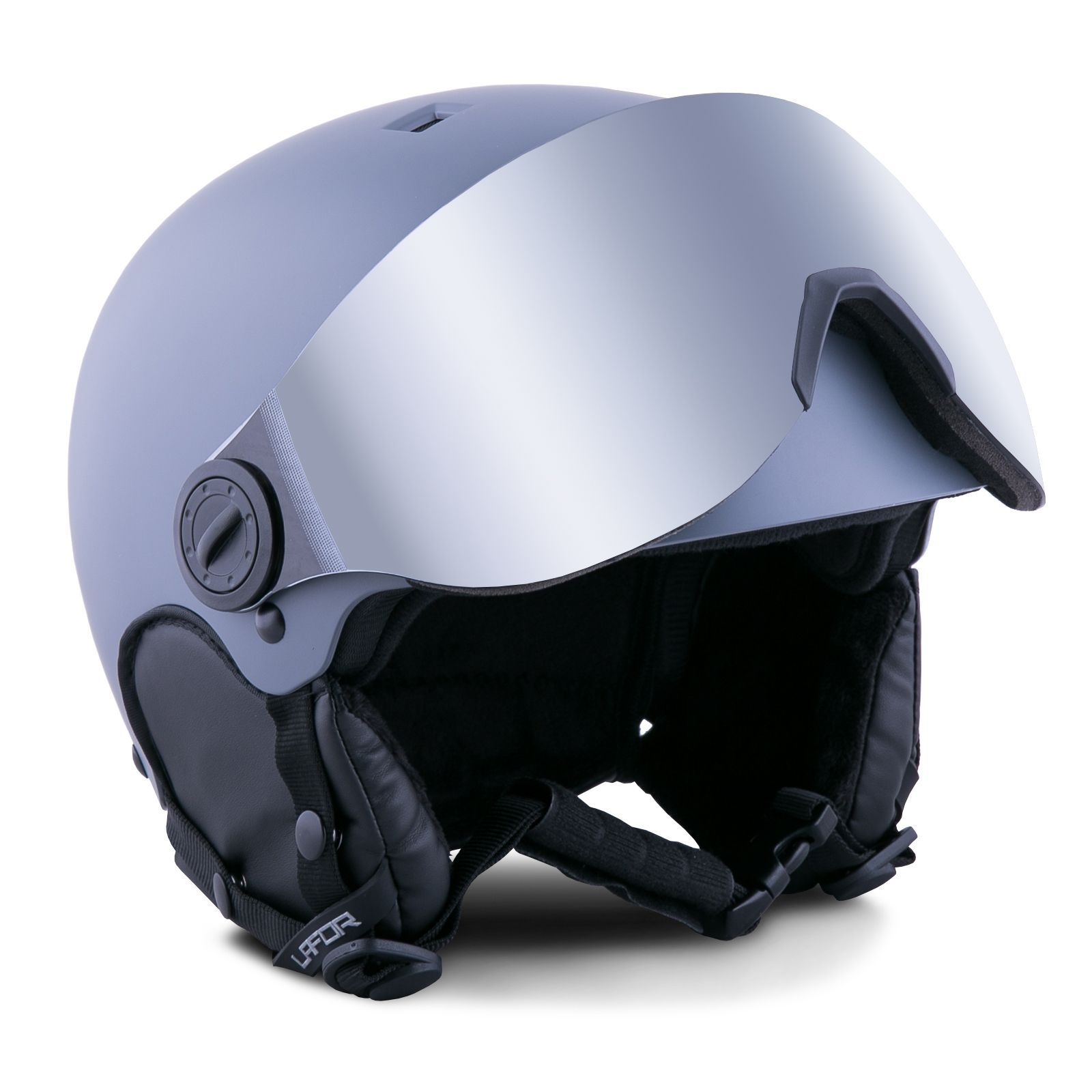 Шлем сноубордический горнолыжный с визором LAFOR серый, 7670110 L