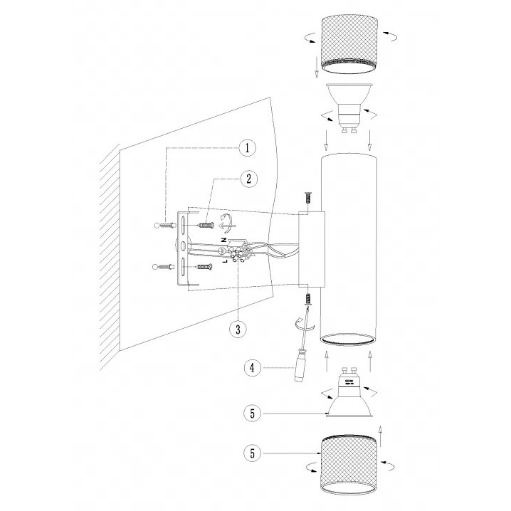 

Бра iLedex Delta 2365-2 BK+SL, GU10, 100W