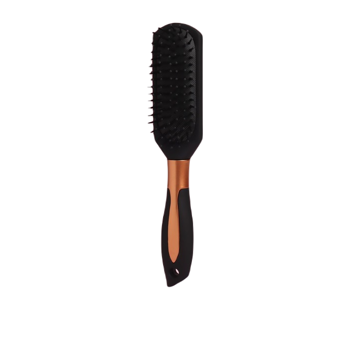 Расчёска массажная, прорезиненная ручка, 5x24 см, цвет чёрный/золотистый queen fair расчёска массажная с магнитом