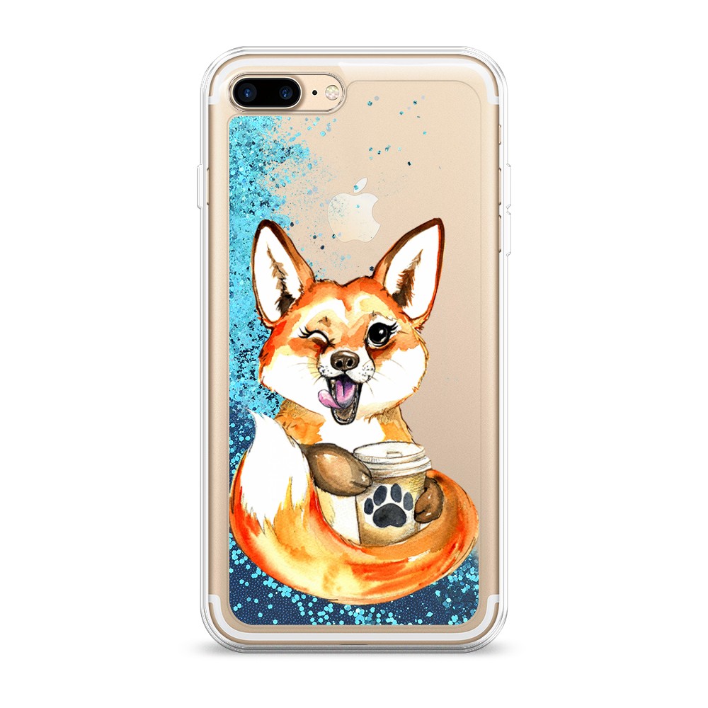 

Чехол Awog на Apple iPhone 8 Plus / Айфон 8 Plus "Подмигивающая лиса с кофе", Разноцветный, 10993-1