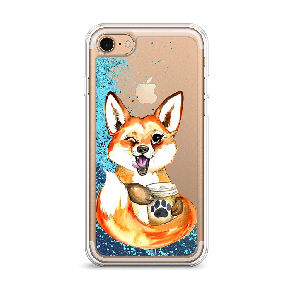 

Чехол Awog на Apple iPhone 8 / Айфон 8 "Подмигивающая лиса с кофе", Разноцветный, 10893-1