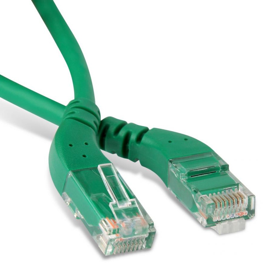 фото Кабель витая пара патч-корд hyperline pc-apm-utp-rj45/l45-rj45/l45-c6-1m-lszh-gn 1.0m