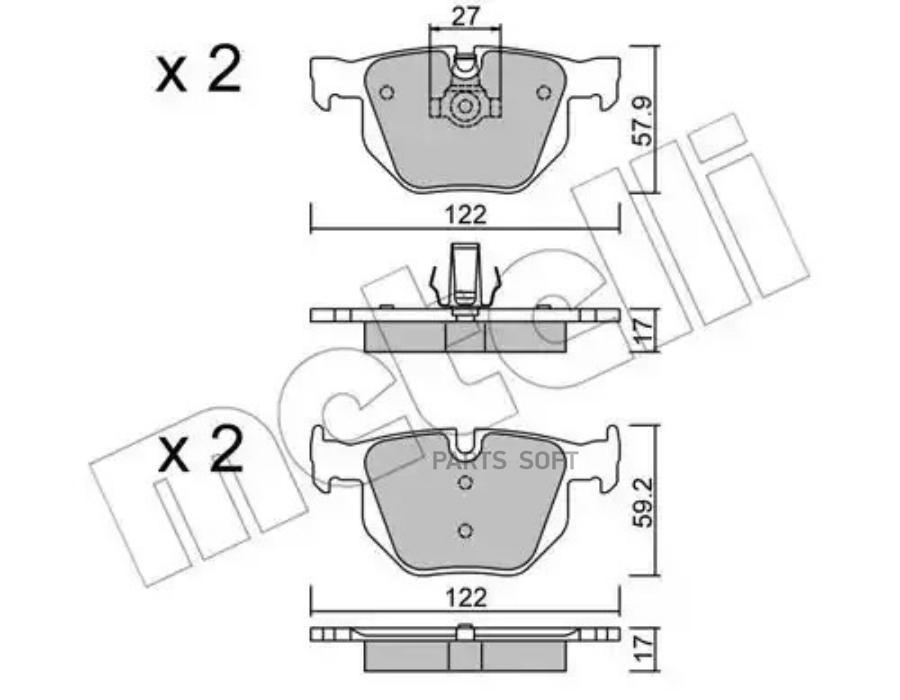 

Монтажный комплект тормозных колодок Metelli 2206440
