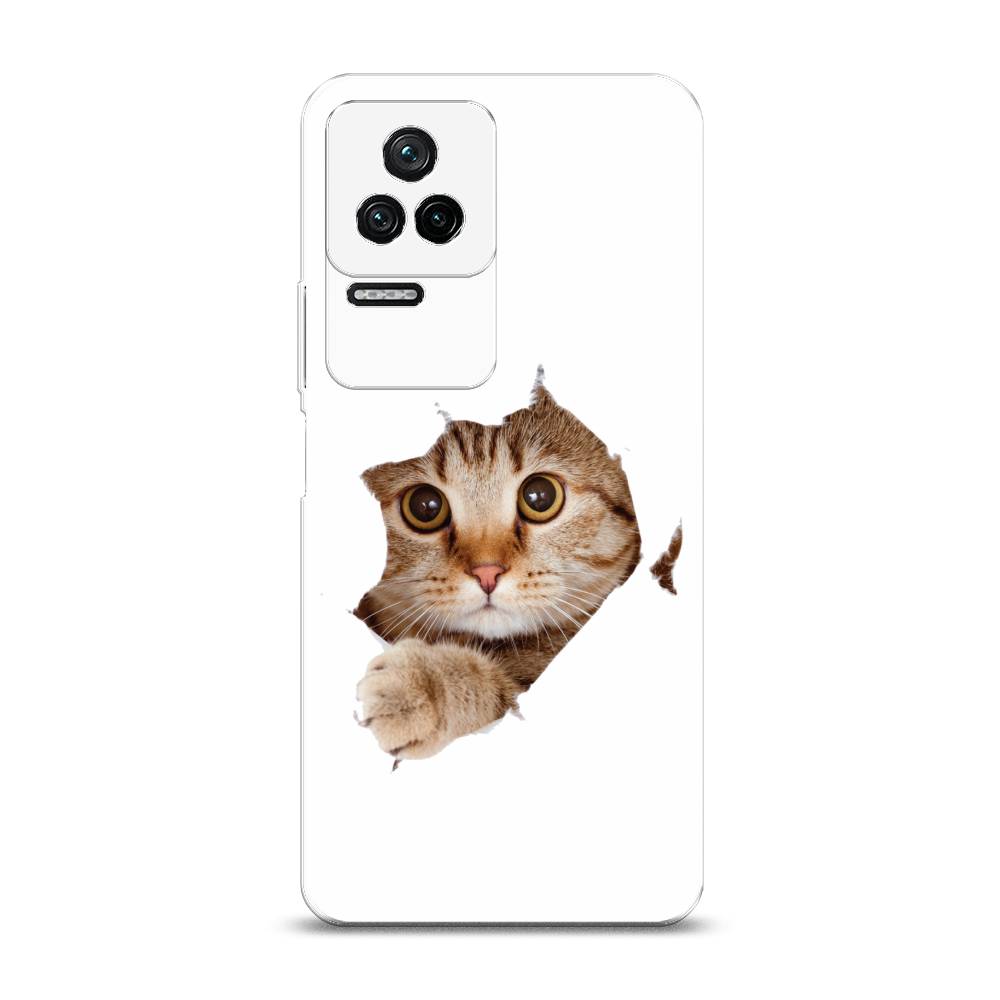 

Чехол на Xiaomi Poco F4/Redmi K40S "Кот и бумага", Белый;коричневый, 314650-1