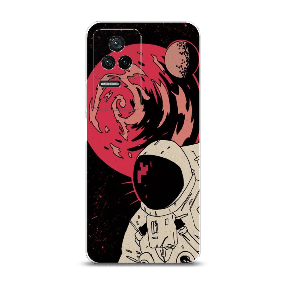 

Чехол на Xiaomi Poco F4/Redmi K40S "Космонавт возле Марса", Черный;красный, 314650-2