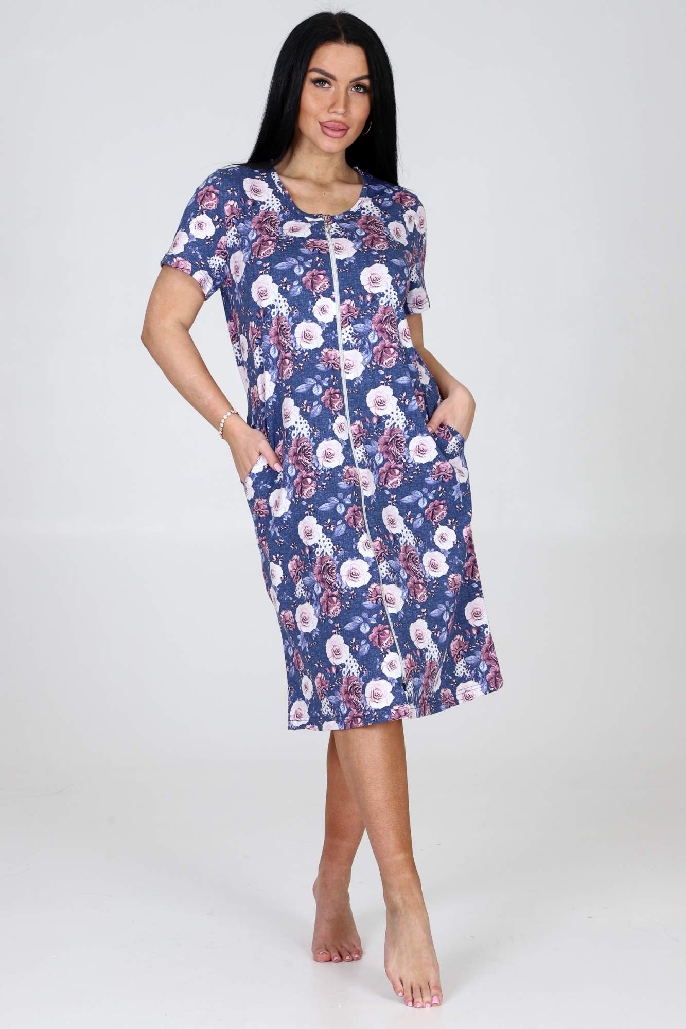 Халат женский Home Style 2307-Х фиолетовый 56 RU 1100₽