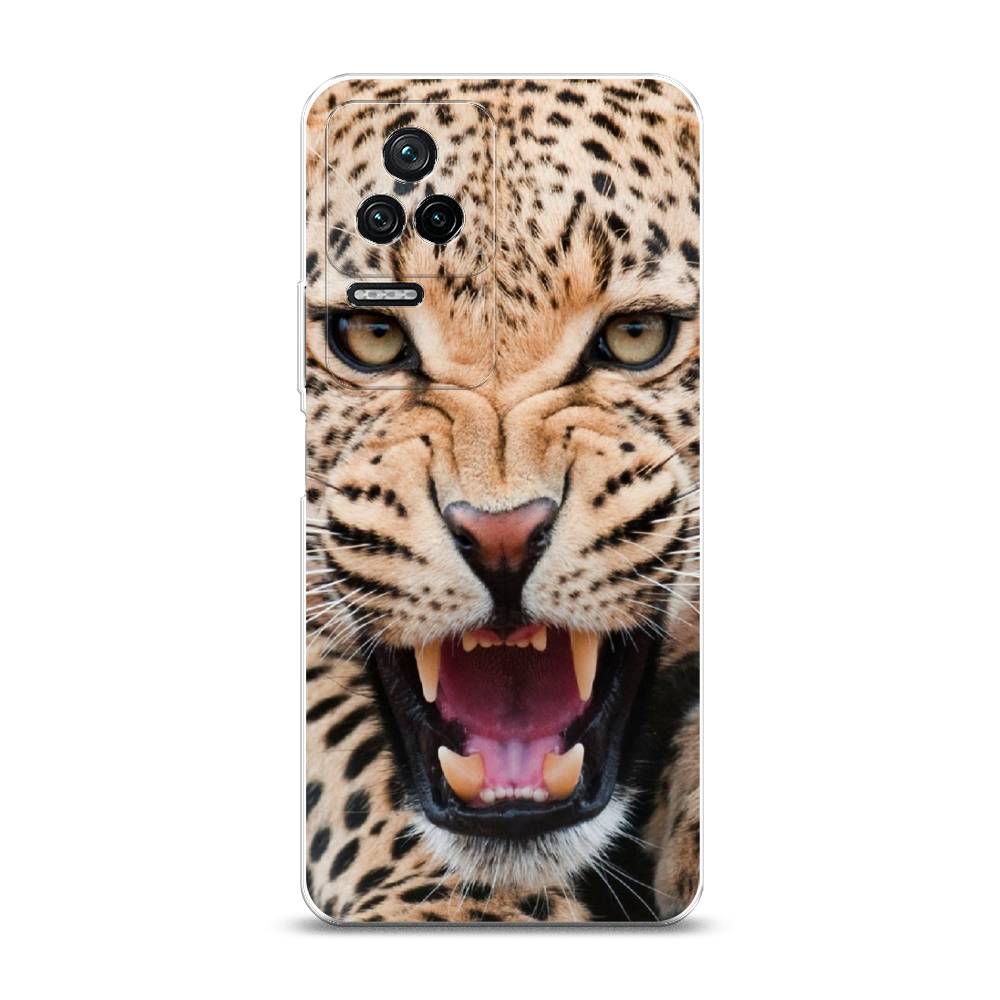 

Чехол на Xiaomi Poco F4/Redmi K40S "Леопард 3d", Бежевый;черный, 314650-6