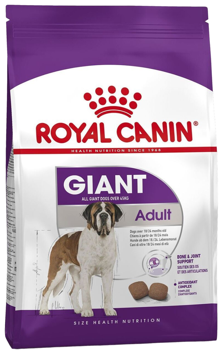 фото Сухой корм для собак royal canin giant adult для крупных пород, 2шт по 4кг