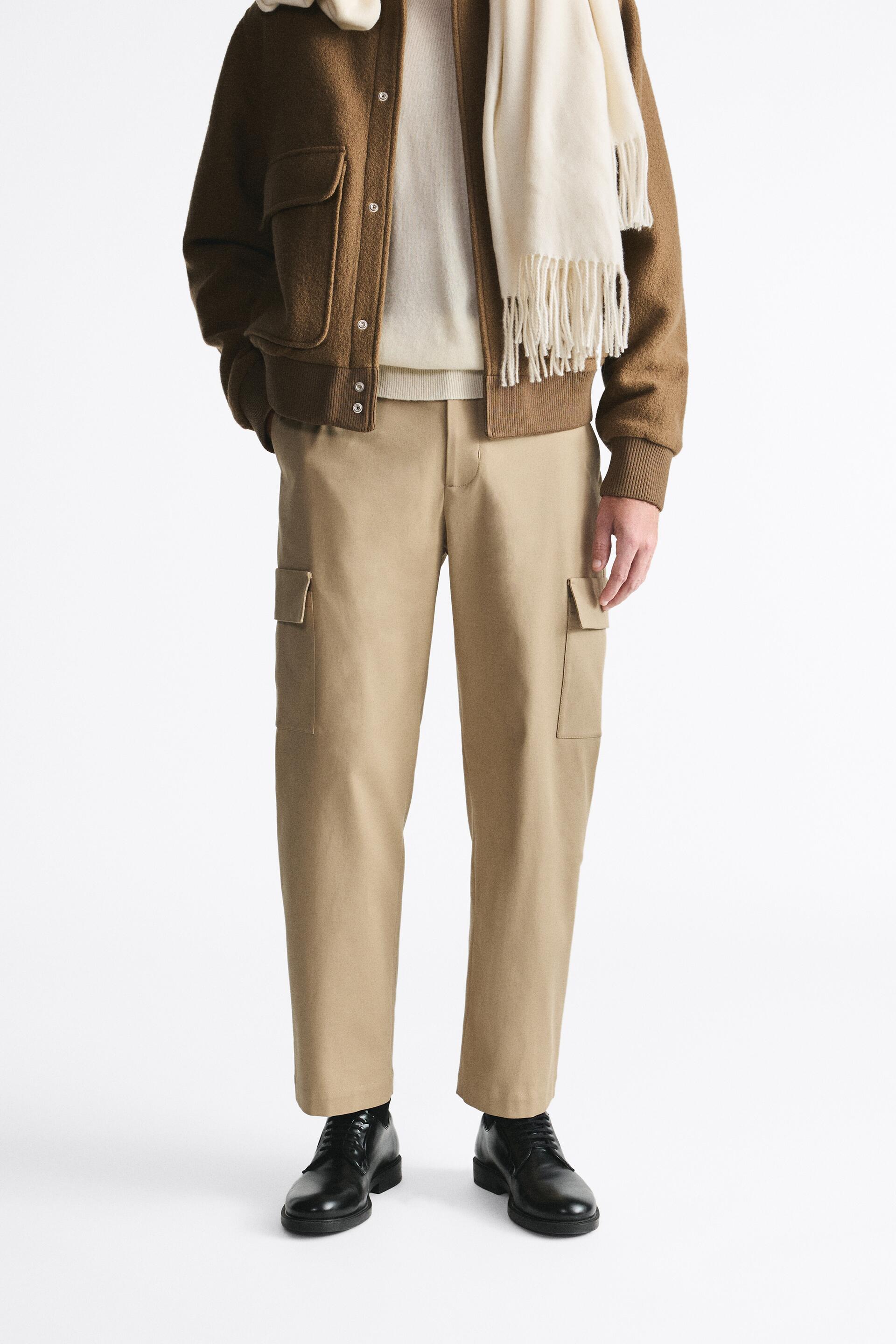 

Брюки мужские ZARA 04198480 бежевые 44 (доставка из-за рубежа), Бежевый, 04198480