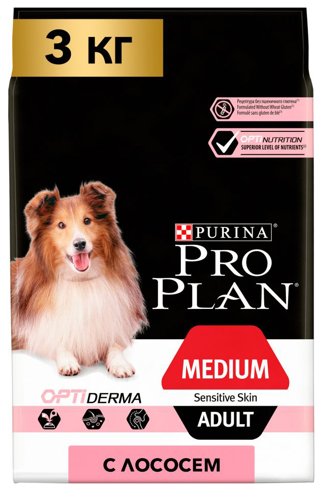 фото Pro plan pro plan adult dog optiderma medium sensitive skin для взрослых собак средних пор