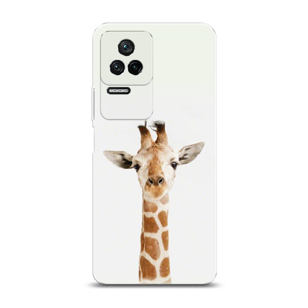 

Чехол на Xiaomi Poco F4/Redmi K40S "Любопытный жираф", Бежевый;коричневый, 314650-1