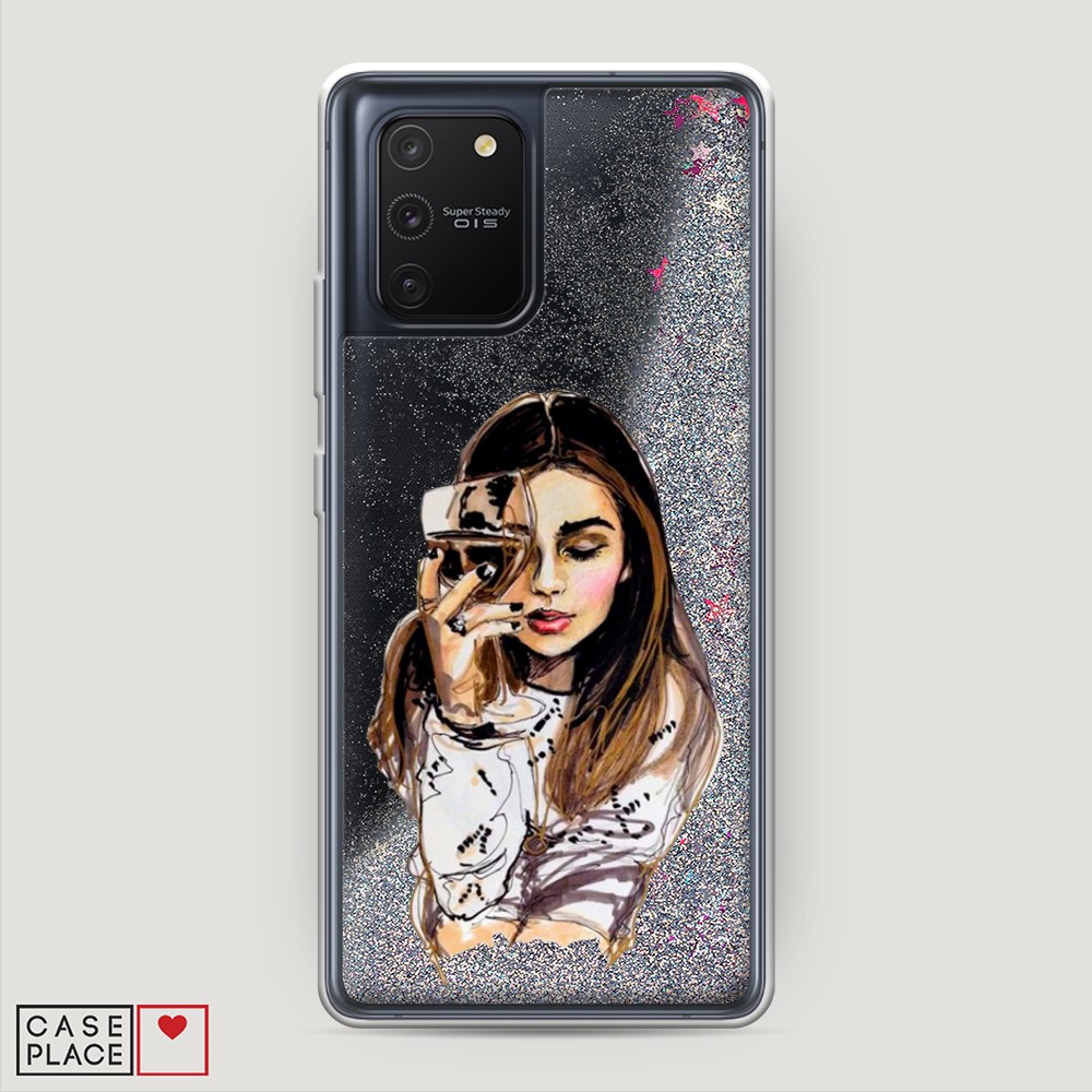 

Чехол Awog на Samsung Galaxy A91/S10 Lite "Девушка с бокалом", Разноцветный, 29991-1