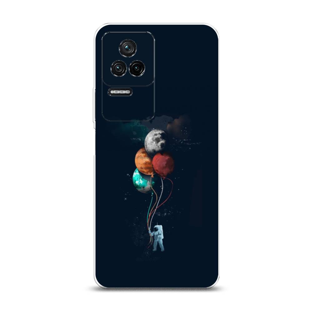 

Чехол на Xiaomi Poco F4/Redmi K40S "Космонавт с шариками", Разноцветный, 314650-4