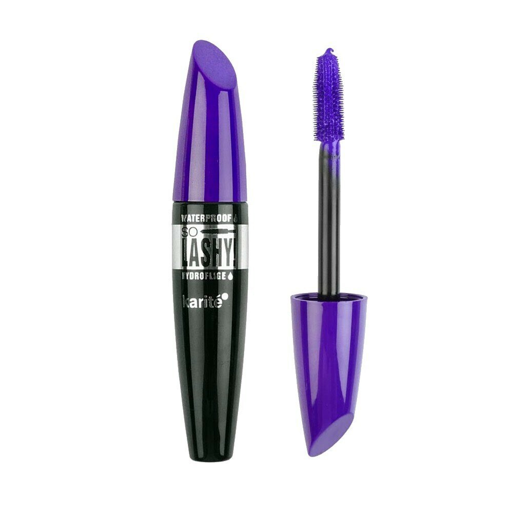 фото Водостойкая фиолетовая тушь для ресниц karite so lashy hydroflige waterproof mascara