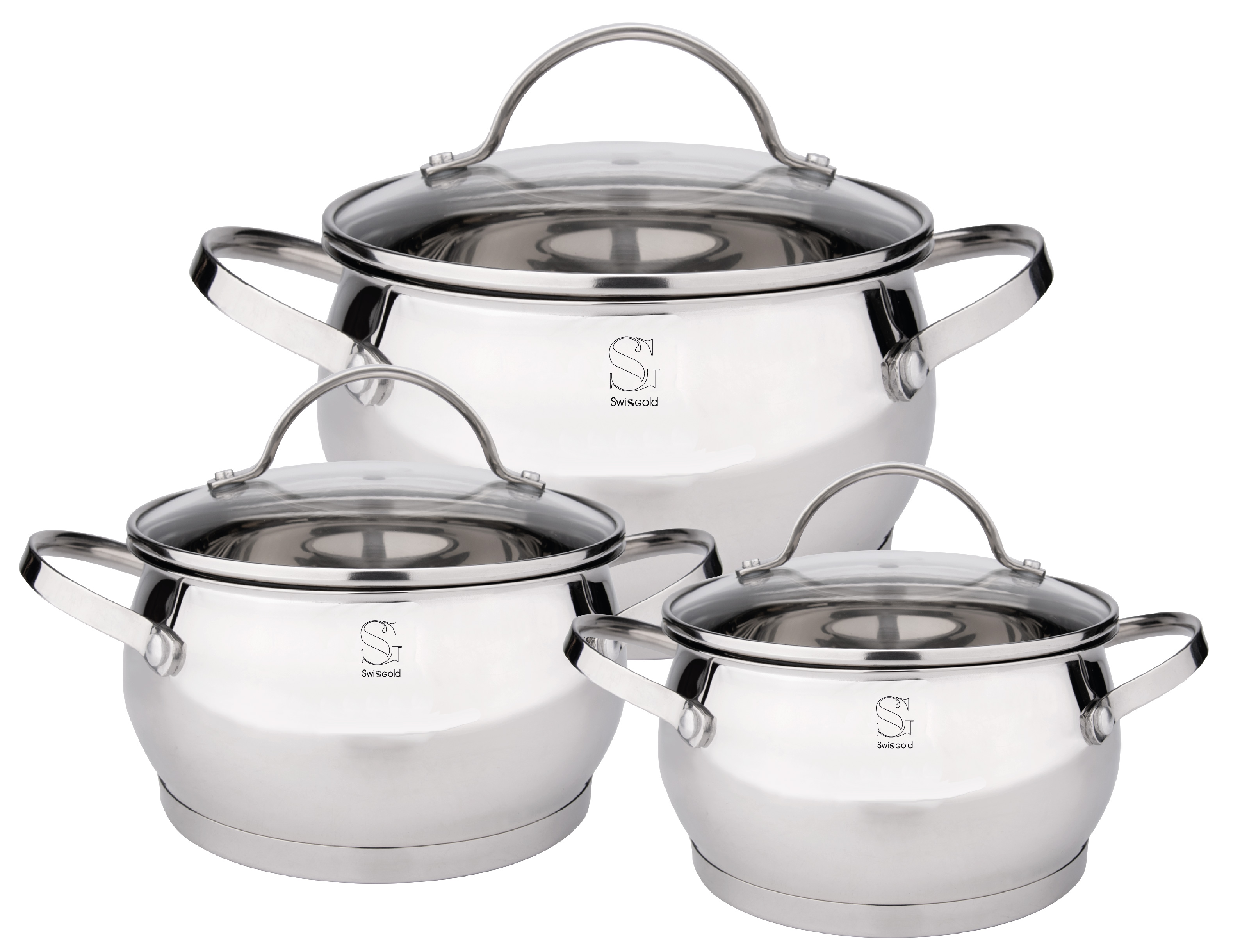 

Кастрюли Swisgold набор Chefs Delight нержавеющая сталь 10, SG-18089