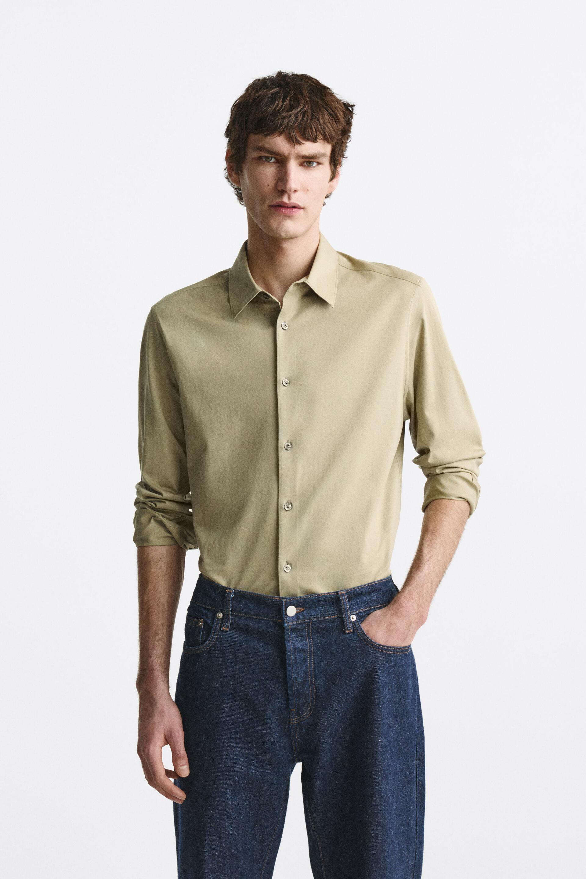 

Рубашка мужская ZARA 04134328 хаки L (доставка из-за рубежа), 04134328