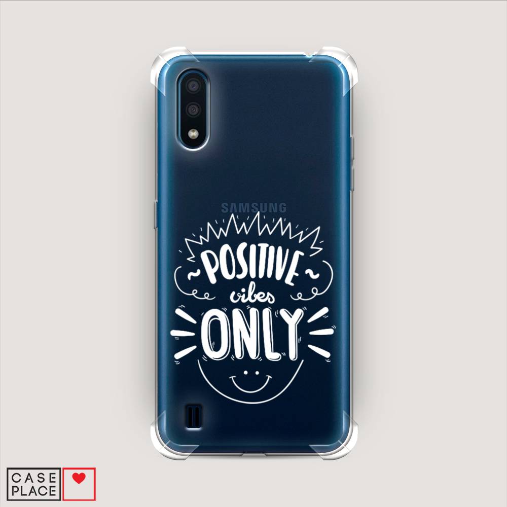 фото Чехол awog "positive vibes only графика" для samsung galaxy m01