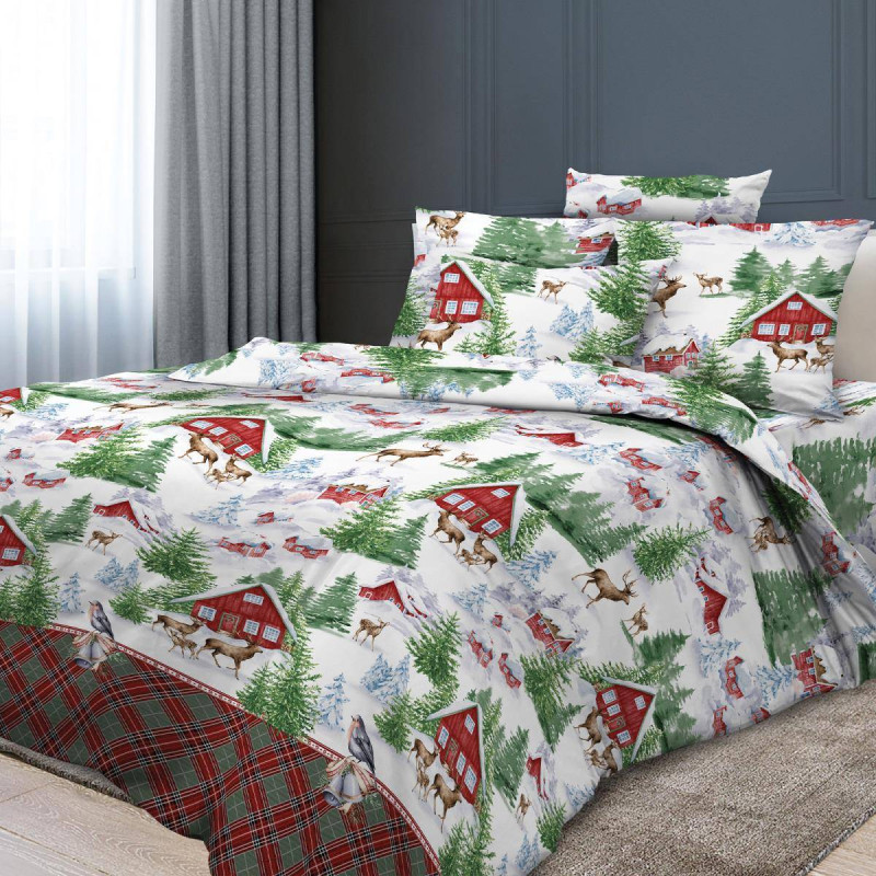 

Пододеяльник 150х215 см бязь ГОСТ Зимняя сказка, Зимняя сказка