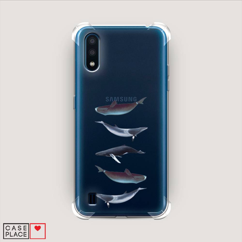 

Чехол Awog на Samsung Galaxy M01 / Самсунг M01 "Киты арт 2", Серый, 2101151-1