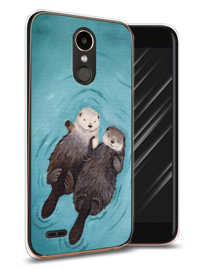 

Чехол Awog на LG K10 2017 "Парочка бобров", Голубой, 81350-10