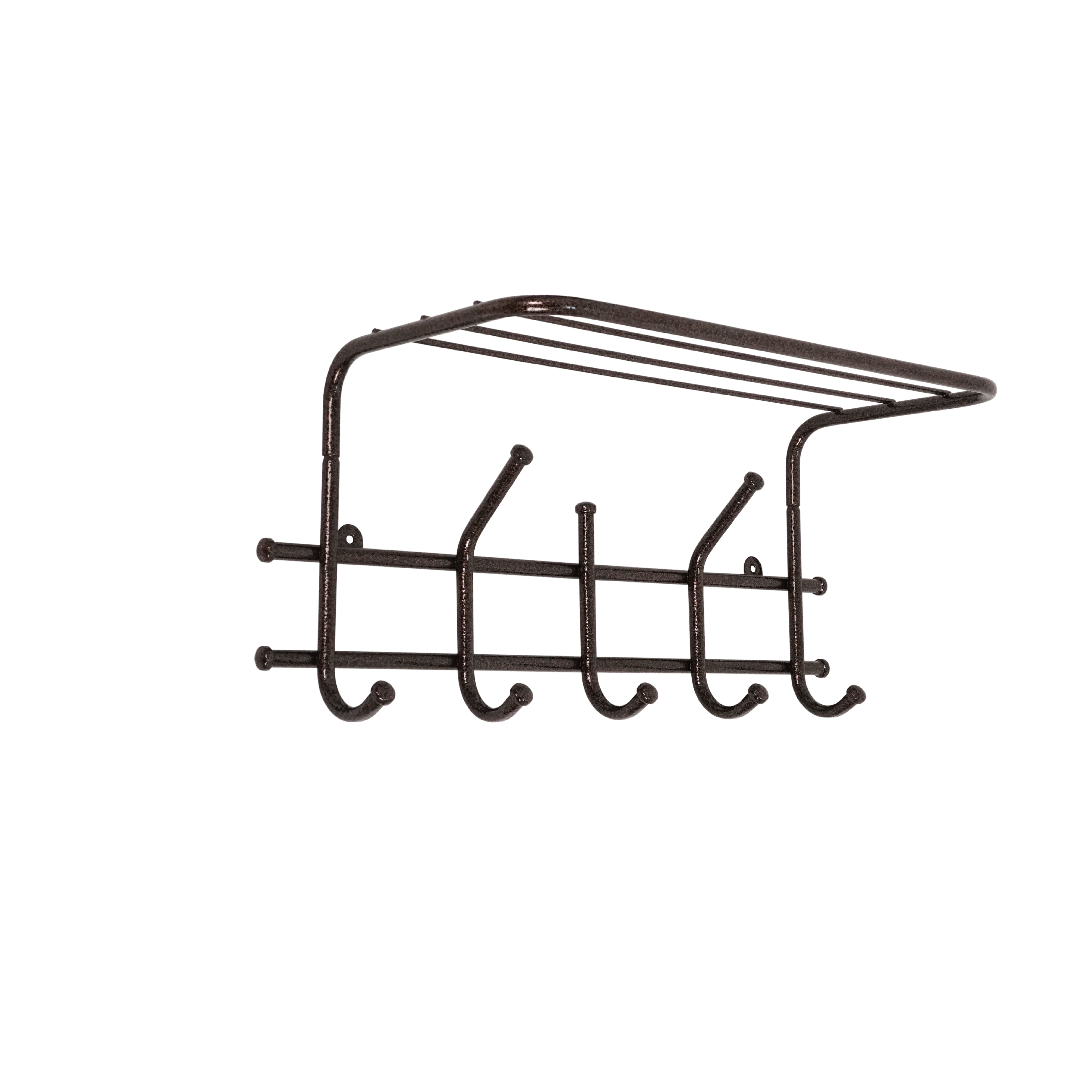 Вешалка настенная металлическая Эра 5, 48х22х22 см, цвет коричневый