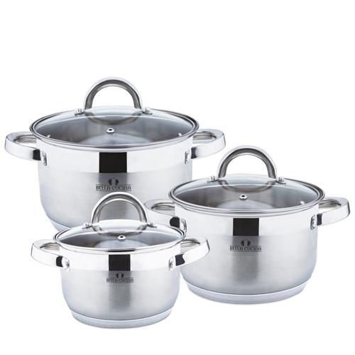 

Набор посуды Bella Cucina BC-2030, 6пр, 3,9л, 5,1л, 6,6л, нерж. сталь