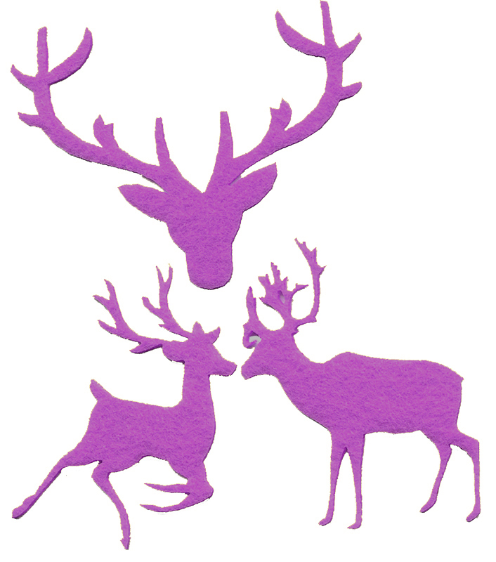 

33054SET Термоаппликации HKM Олени, лиловый, Фиолетовый, Аппликации, бантики, термотрансфер