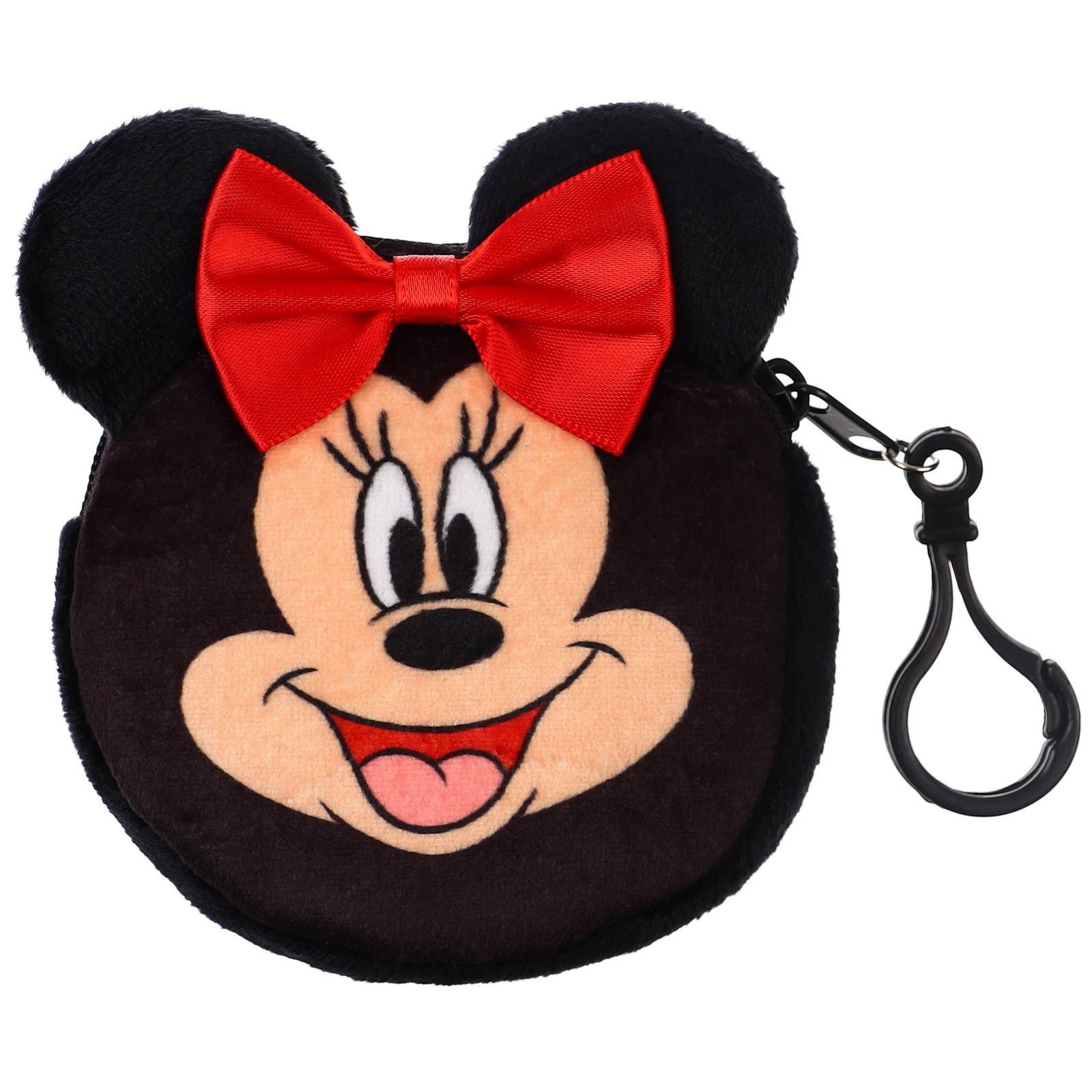 

Кошелек плюшевый Disney Минни Маус круглый с ушами, Черный, Кошелек плюшевый