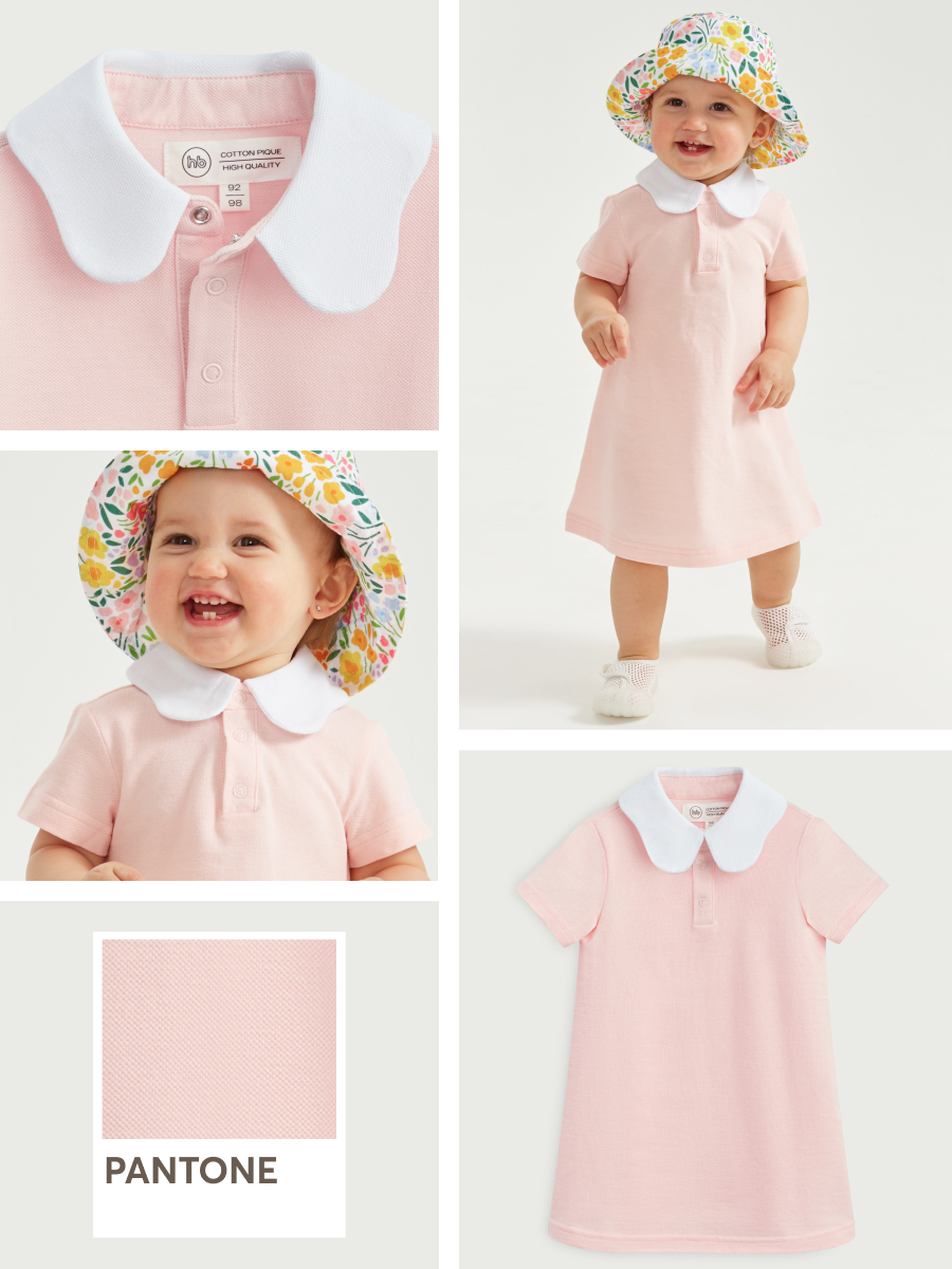 Платье детское Happy Baby 88202, pink, 104 электронные качели шезлонг для новорожденных aelita baby swing chair pink