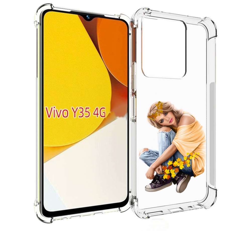 

Чехол MyPads девушка-в-цветочками женский для Vivo Y35 4G 2022 / Vivo Y22, Прозрачный, Tocco