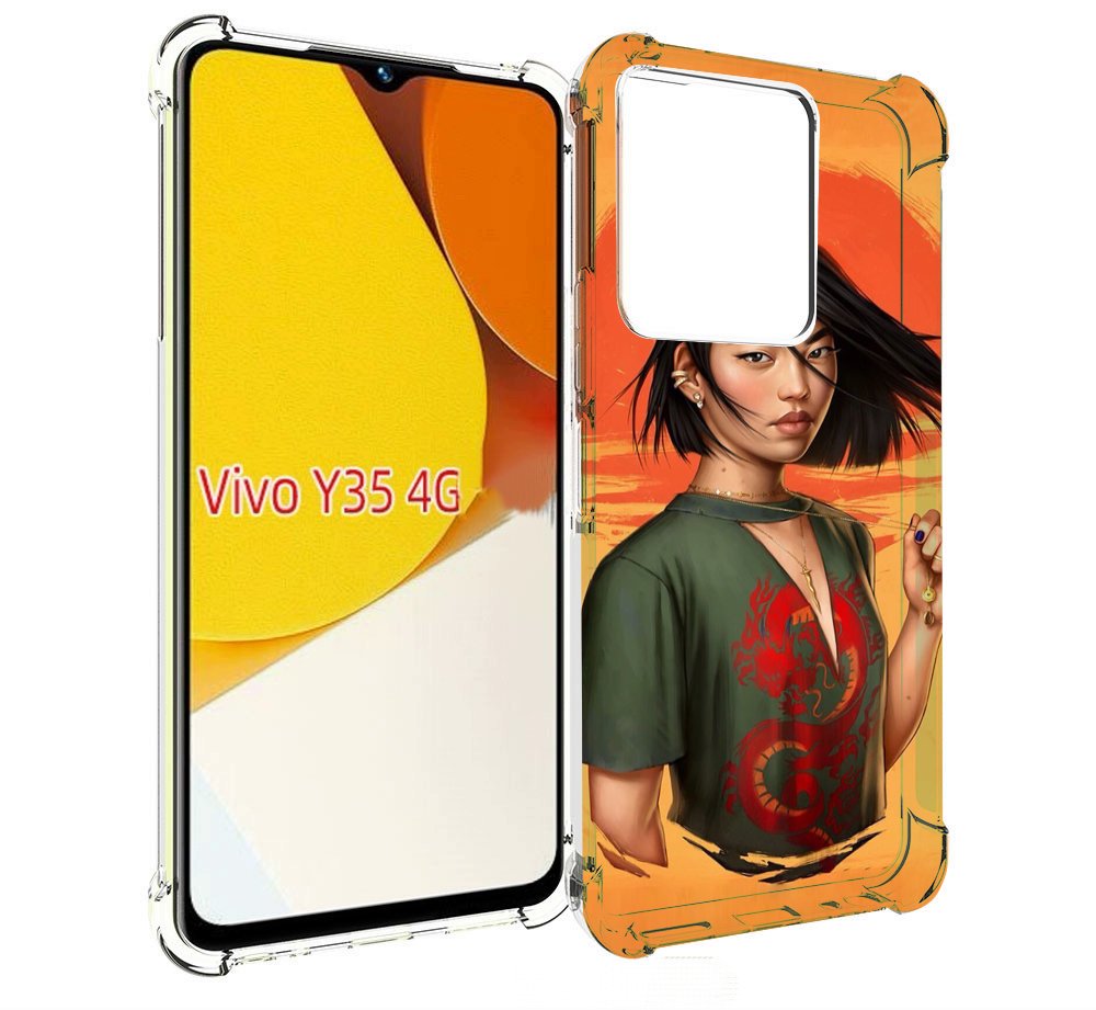 

Чехол MyPads девушка-в-оранжевом-фоне женский для Vivo Y35 4G 2022 / Vivo Y22, Прозрачный, Tocco