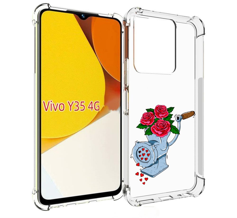 

Чехол MyPads Цветочные сердца для Vivo Y35 4G 2022 / Vivo Y22, Прозрачный, Tocco