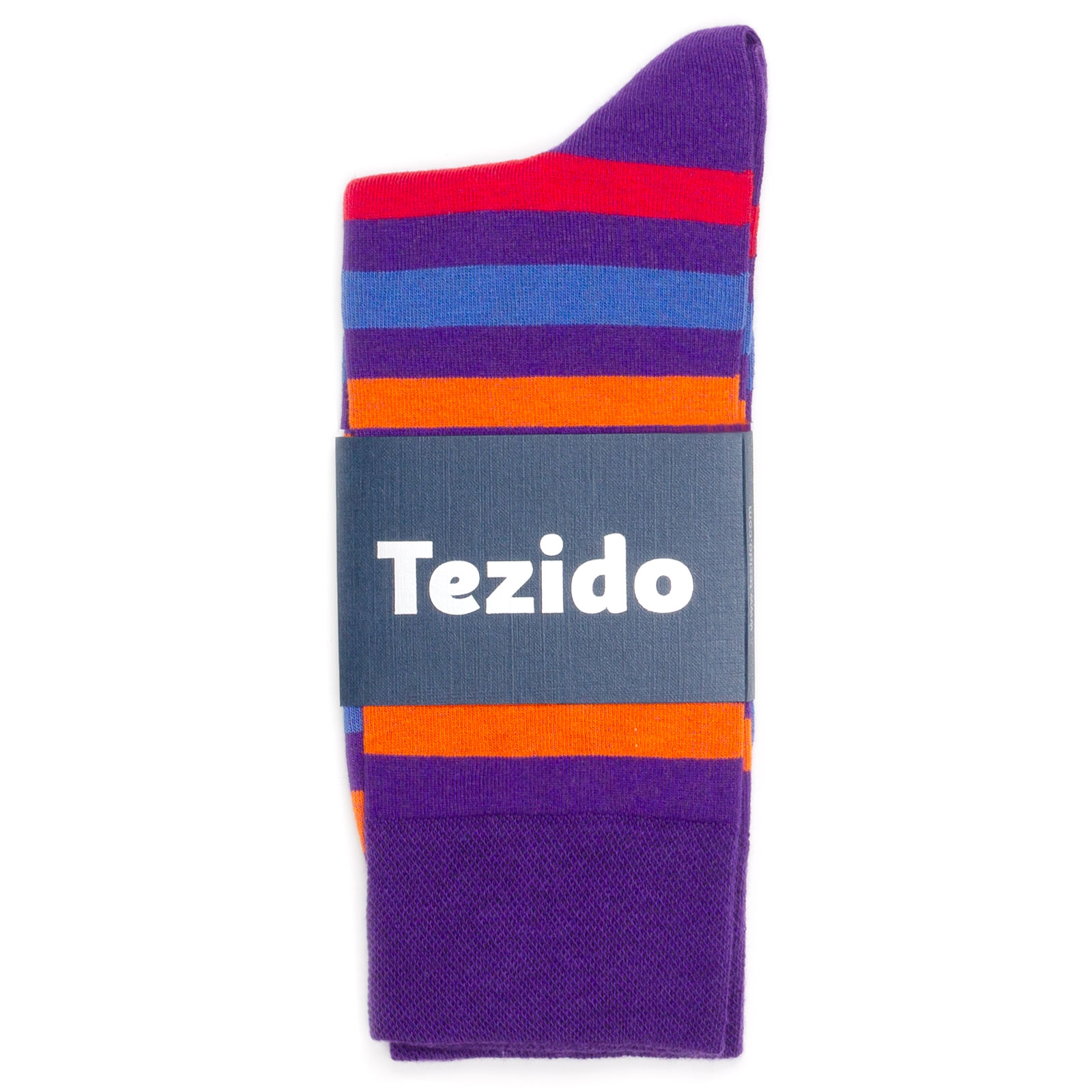 

Носки унисекс Tezido Blocks-and-Stripes фиолетовые, Фиолетовый, Blocks-and-Stripes