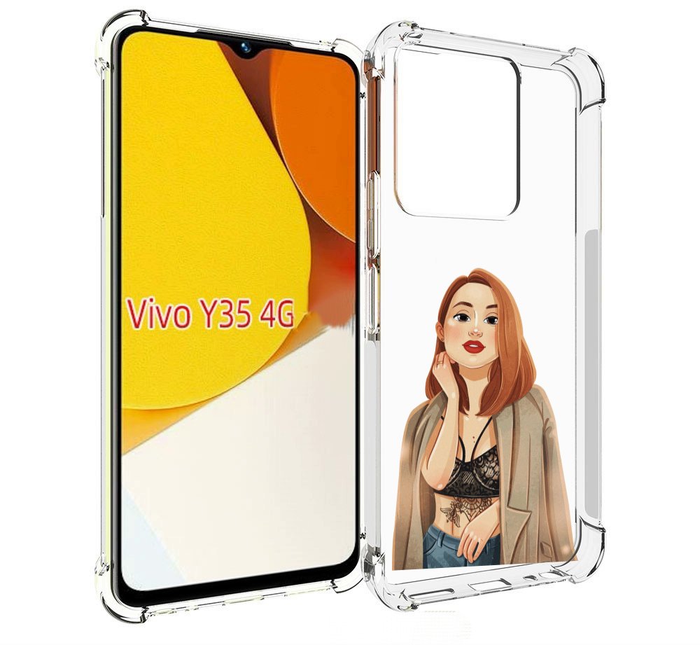 

Чехол MyPads девушка-в-кружевном-2 для Vivo Y35 4G 2022 / Vivo Y22, Прозрачный, Tocco