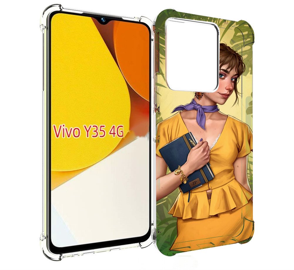 

Чехол MyPads девушка-в-зелени женский для Vivo Y35 4G 2022 / Vivo Y22, Прозрачный, Tocco