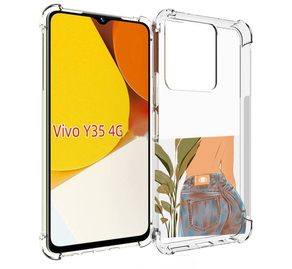 

Чехол MyPads девушка-в-джинсах для Vivo Y35 4G 2022 / Vivo Y22, Прозрачный, Tocco