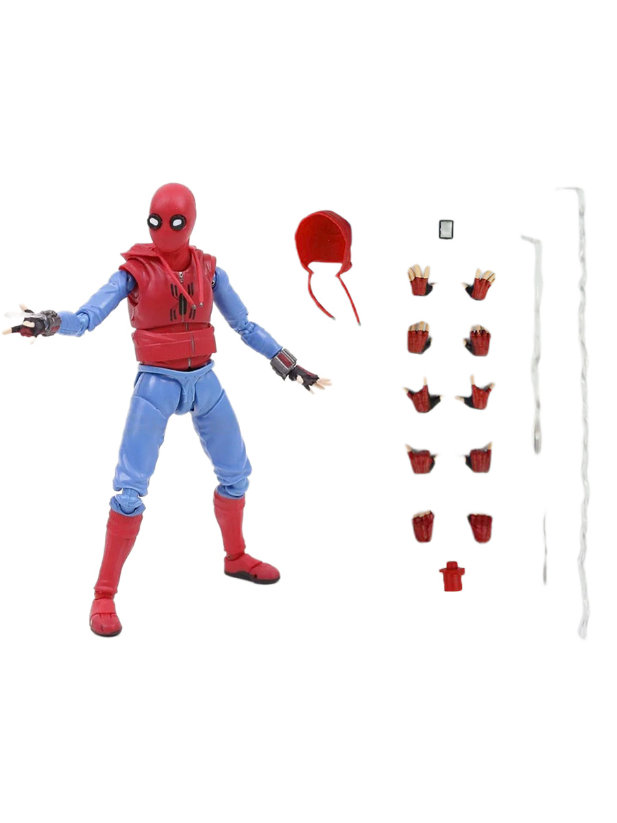 Фигурка Человек паук Возвращение домой Spider Man аксессуары подвижная 14 см фигурка marvel человек паук miles morales 15 см