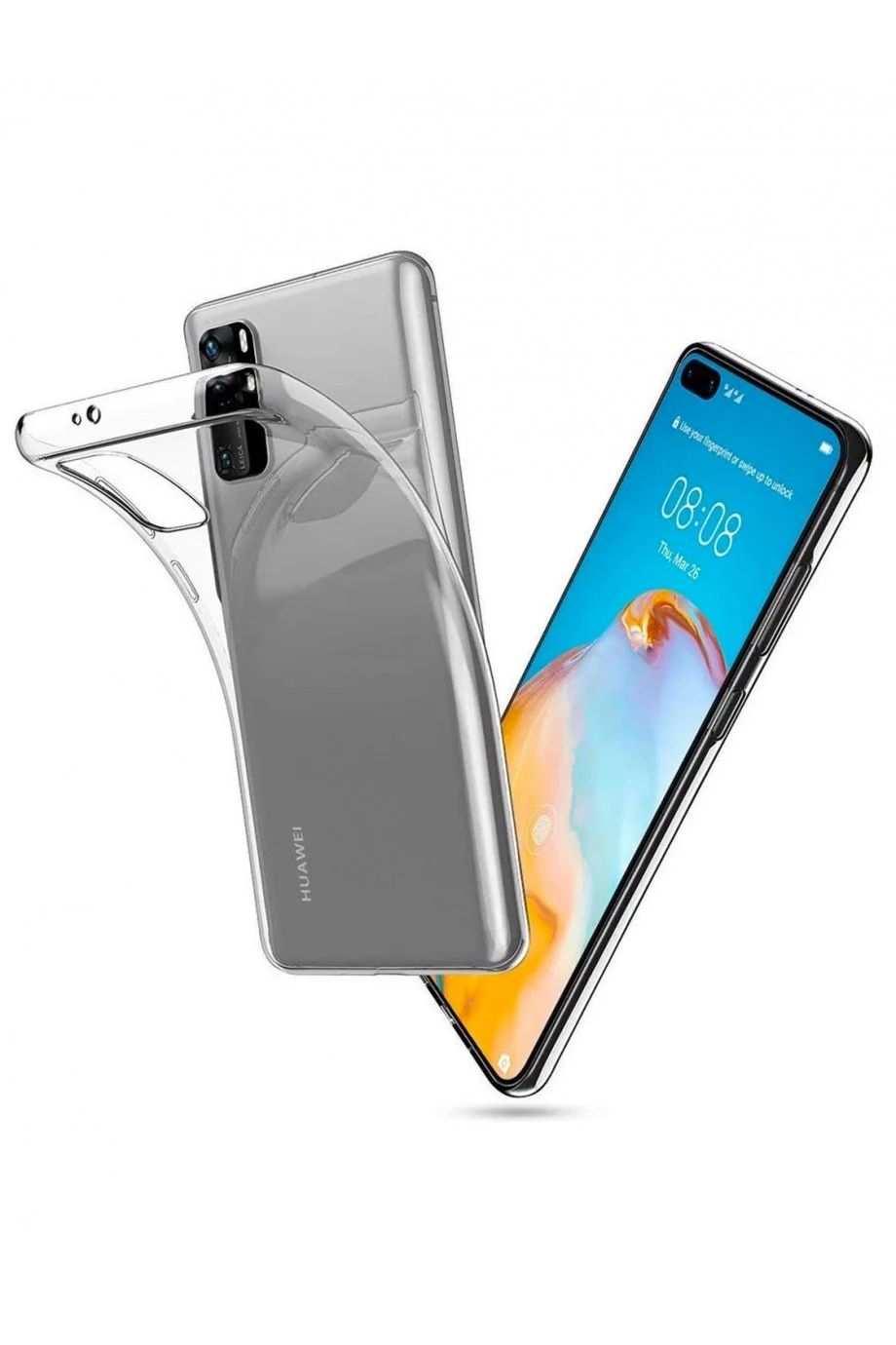 Силиконовый чехол Jack Case для Huawei P40 прозрачный