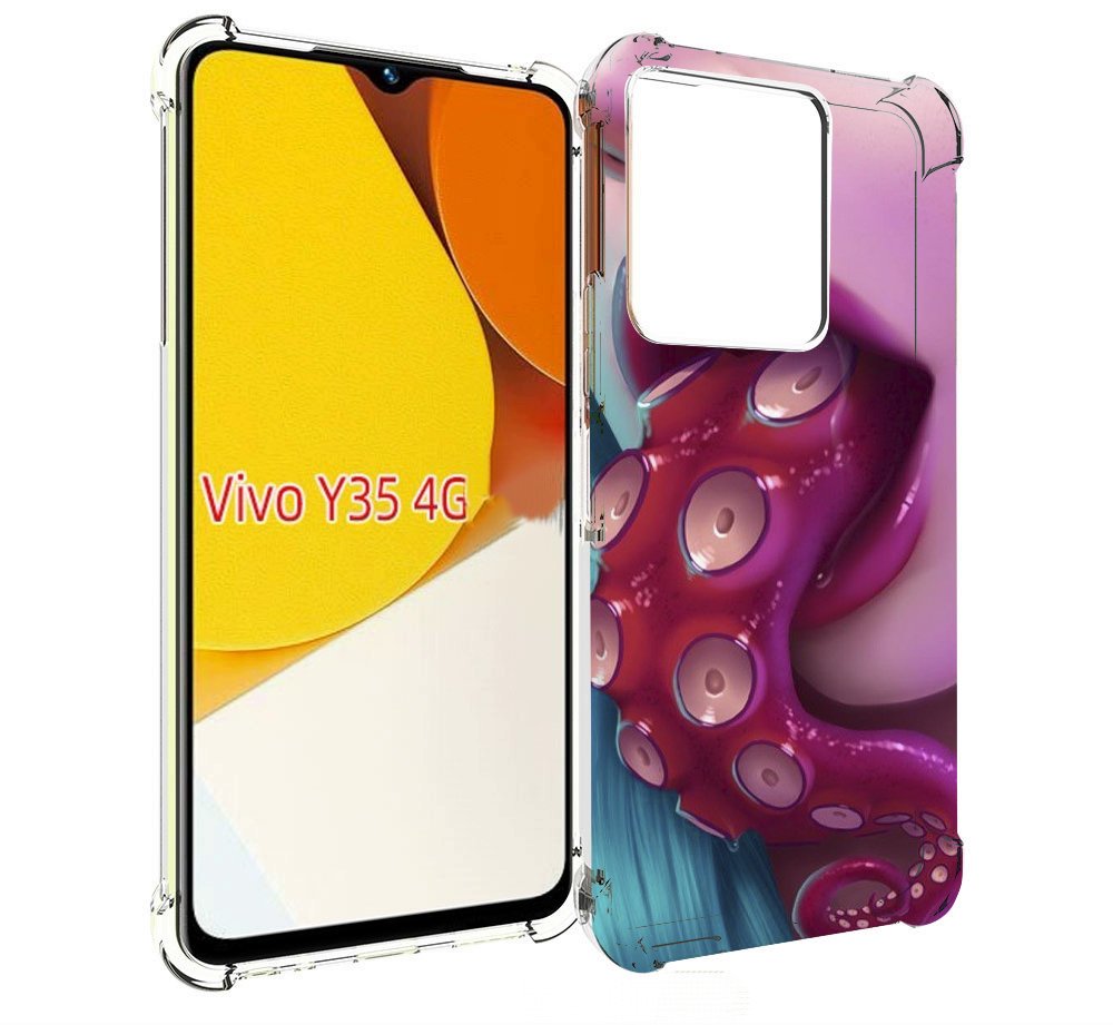 

Чехол MyPads девушка с щупальцой женский для Vivo Y35 4G 2022 / Vivo Y22, Прозрачный, Tocco