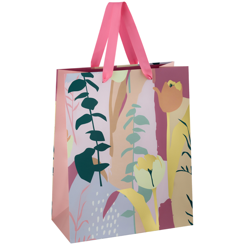 

Пакет подарочный MESHU "Spring flowers", отделка фольгой, матовая ламинация, 26х32х12 см, Разноцветный