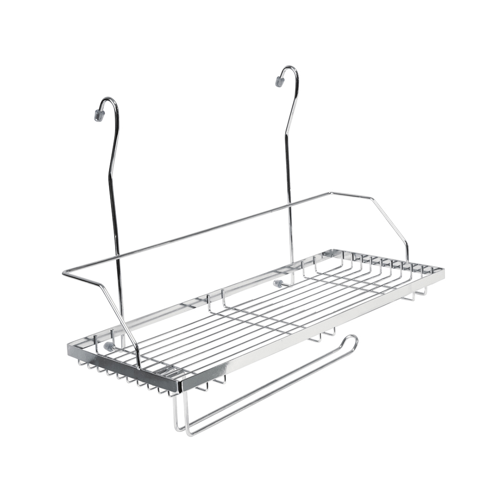 Полка для рейлинга одноярусная с держателем для полотенца 395х215х300 мм хром LEMAX