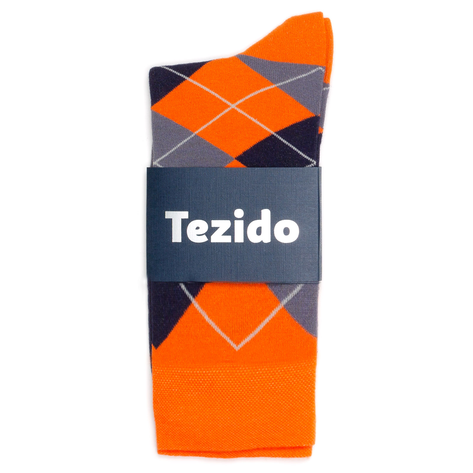 Носки унисекс Tezido Argyle оранжевые 41-46