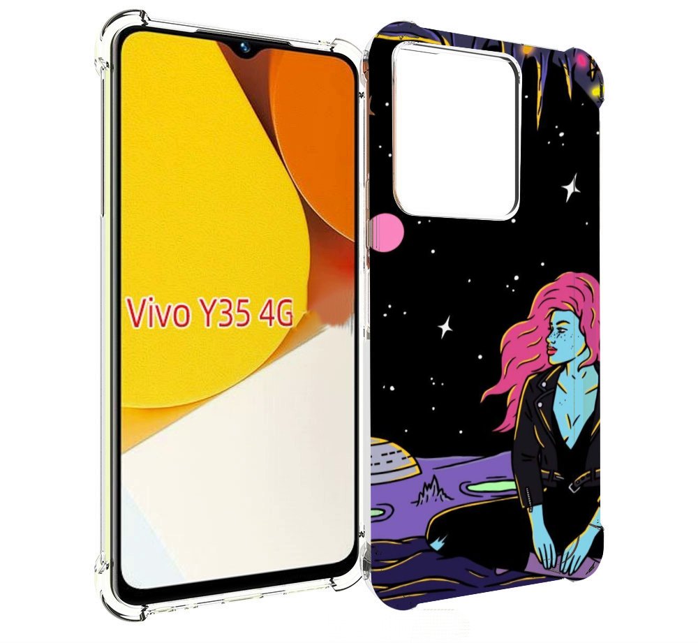 

Чехол MyPads девушка с красными волосами в космосе женский для Vivo Y35 4G 2022 / Vivo Y22, Прозрачный, Tocco