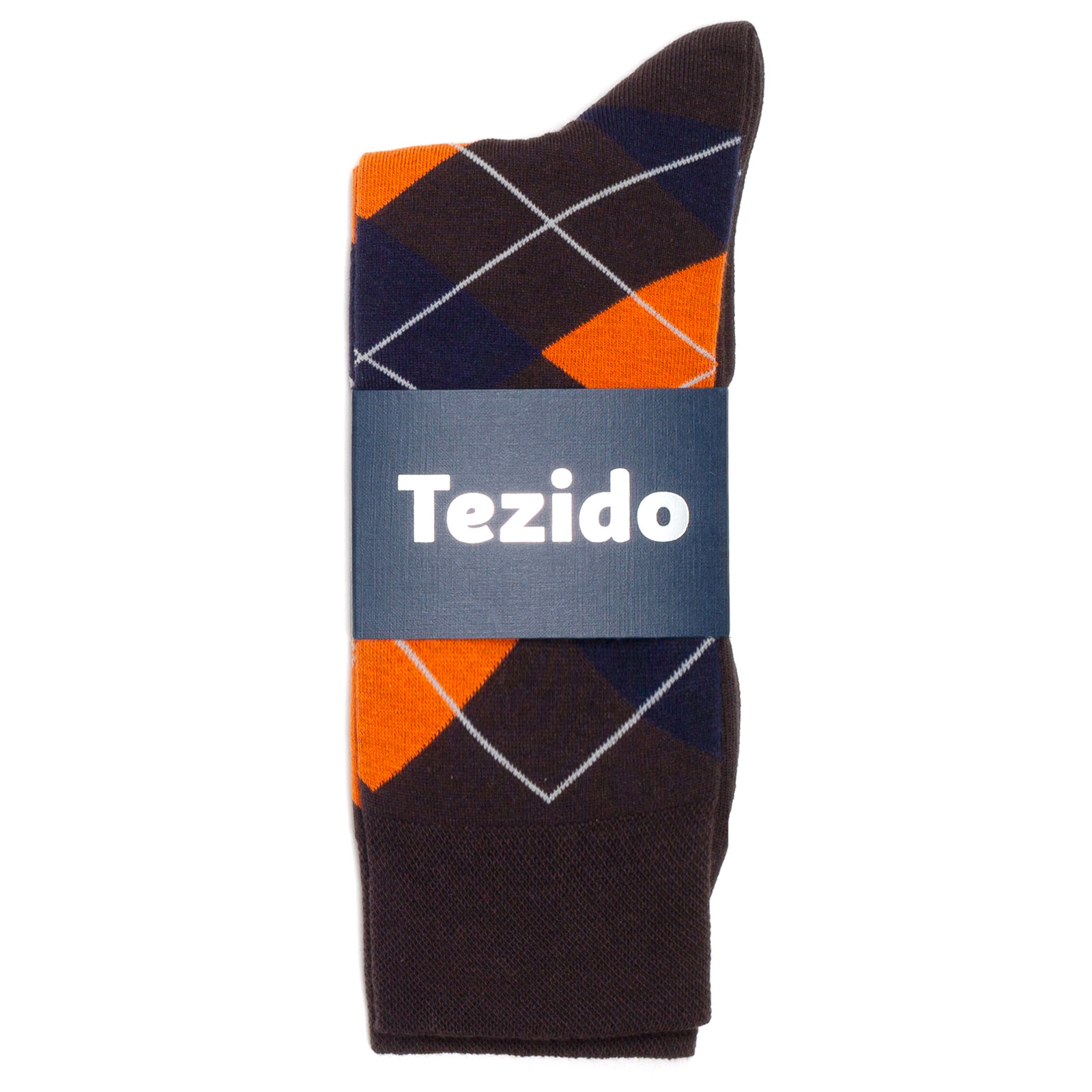 Носки унисекс Tezido Argyle коричневые 41-46