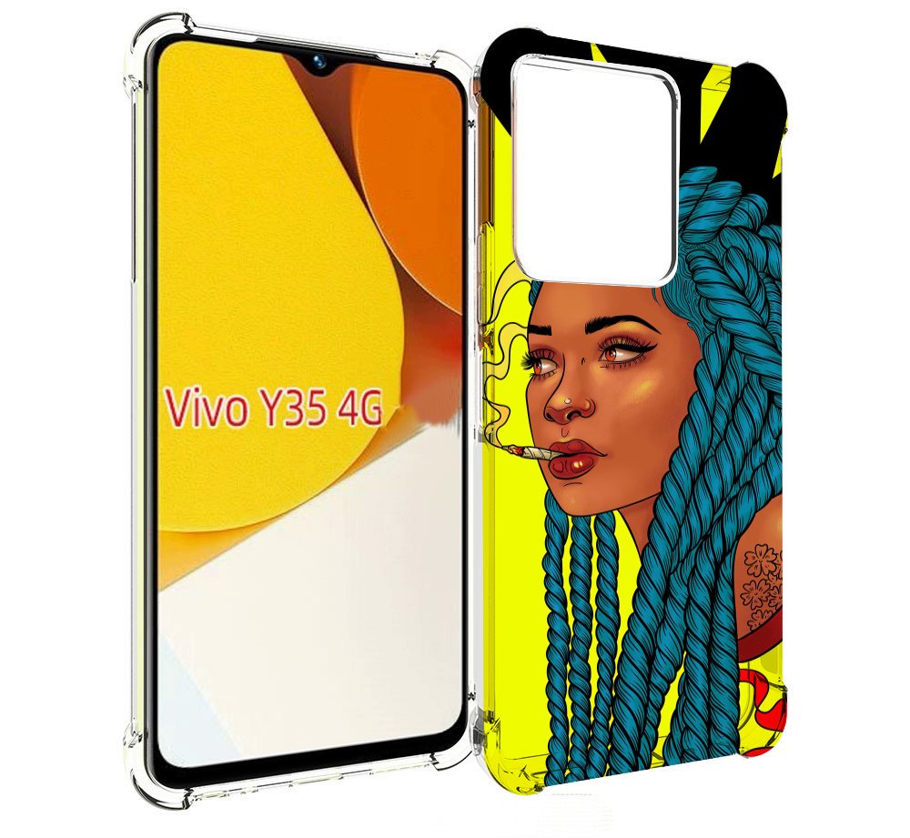 

Чехол MyPads девушка с запутанными волосами синий женский для Vivo Y35 4G 2022 / Vivo Y22, Прозрачный, Tocco