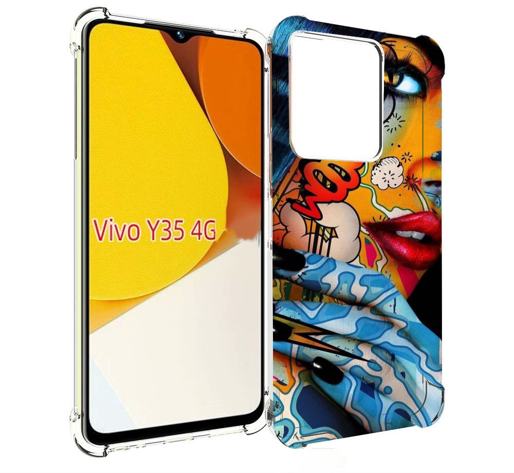 

Чехол MyPads девушка разрисованная краскам иженский для Vivo Y35 4G 2022 / Vivo Y22, Прозрачный, Tocco